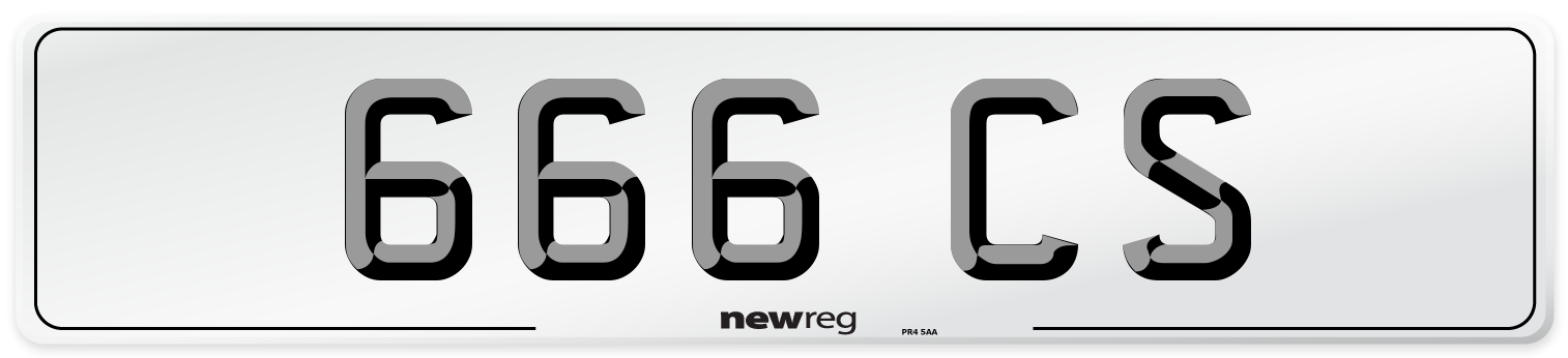 666 CS Front Number Plate