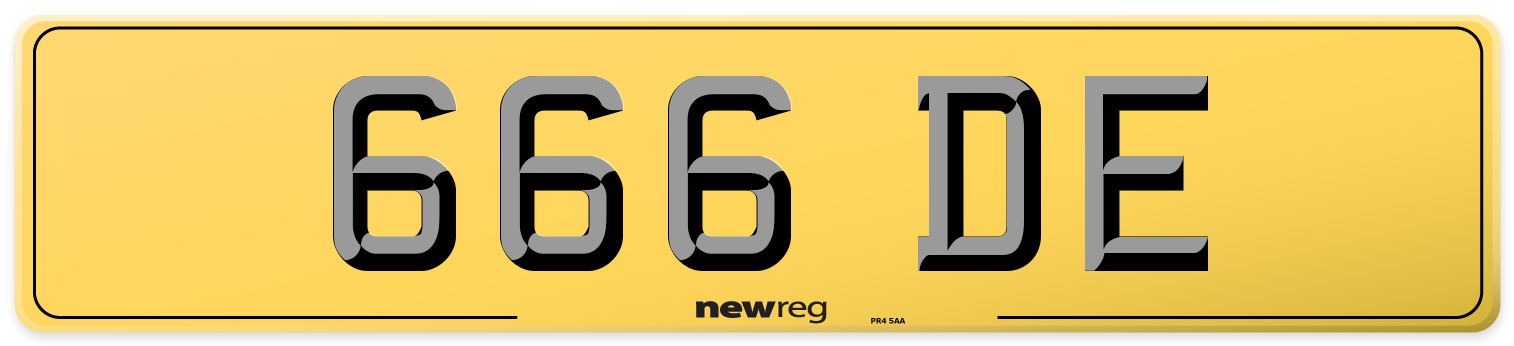 666 DE Rear Number Plate