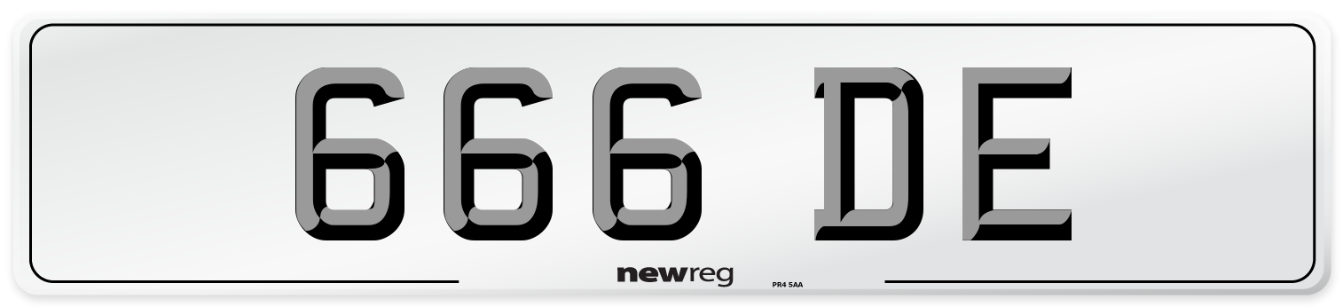 666 DE Front Number Plate