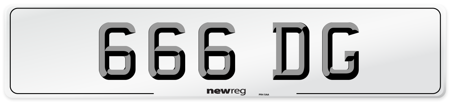 666 DG Front Number Plate