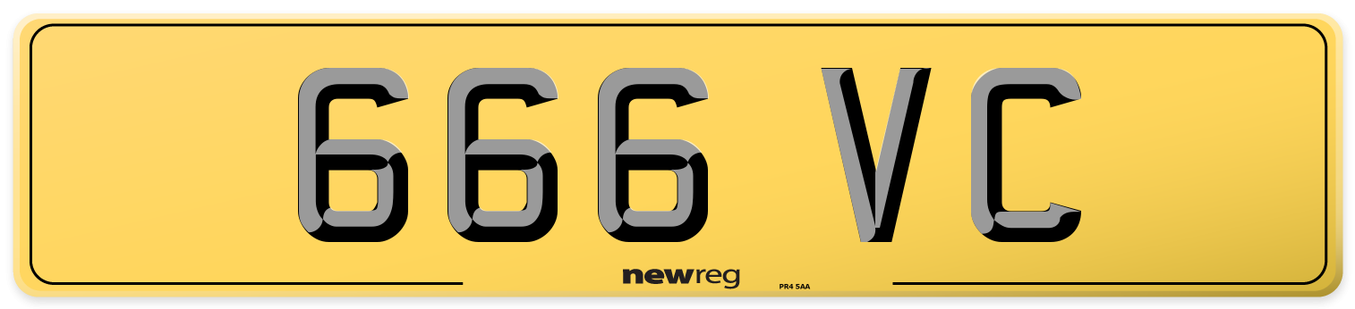 666 VC Rear Number Plate