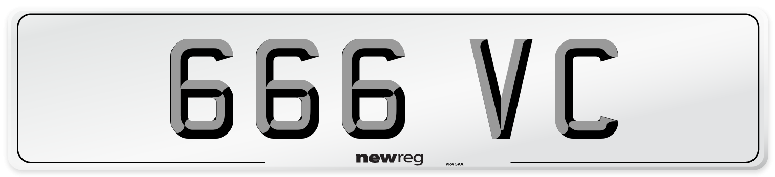 666 VC Front Number Plate