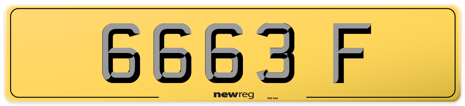 6663 F Rear Number Plate