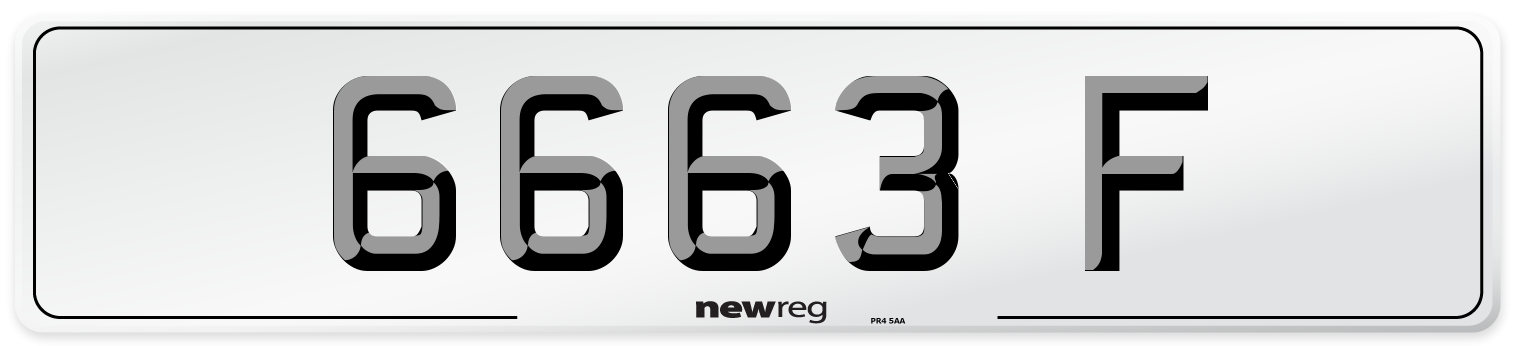 6663 F Front Number Plate