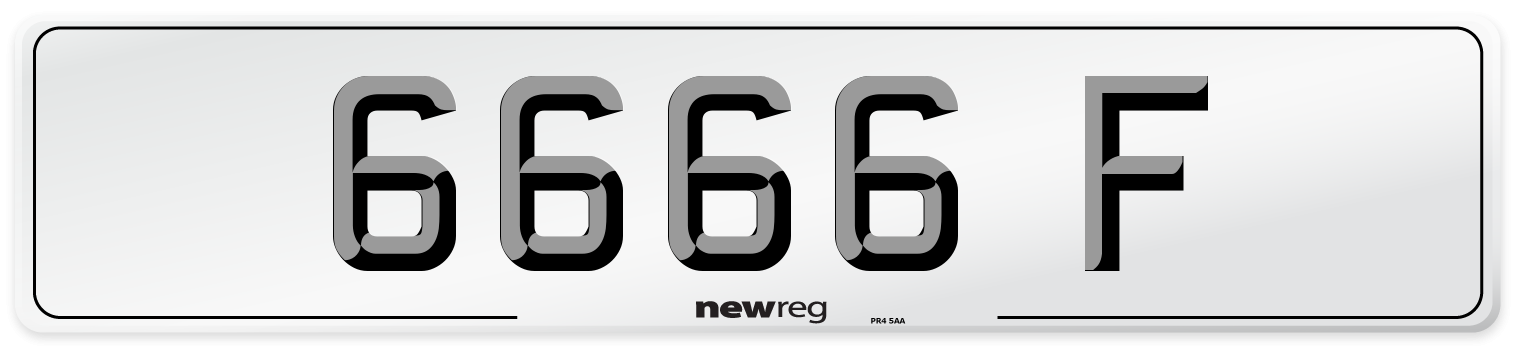 6666 F Front Number Plate