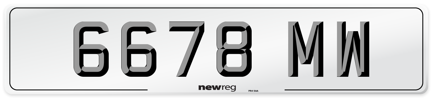 6678 MW Front Number Plate