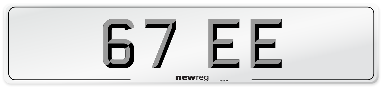 67 EE Front Number Plate
