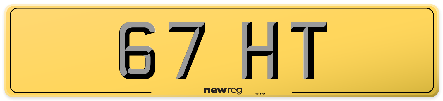 67 HT Rear Number Plate
