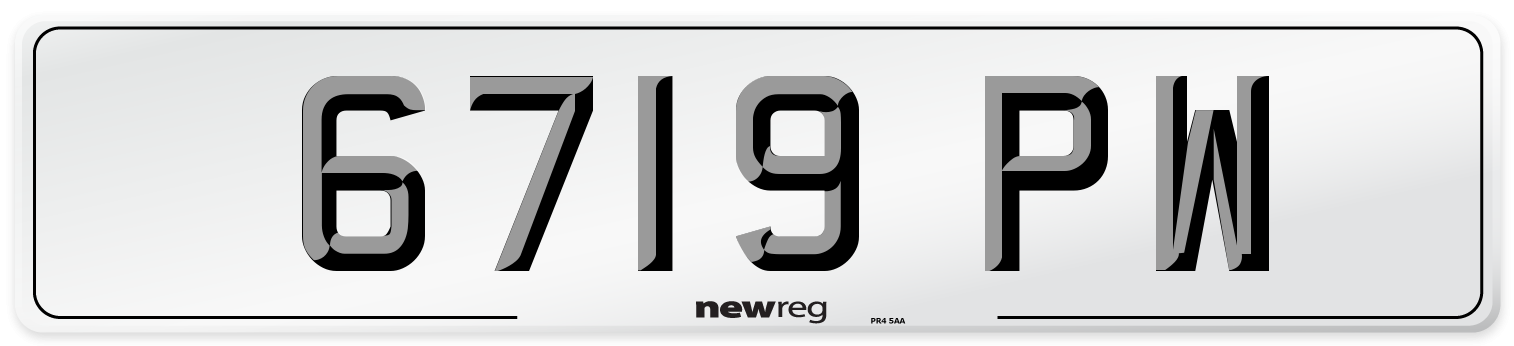 6719 PW Front Number Plate