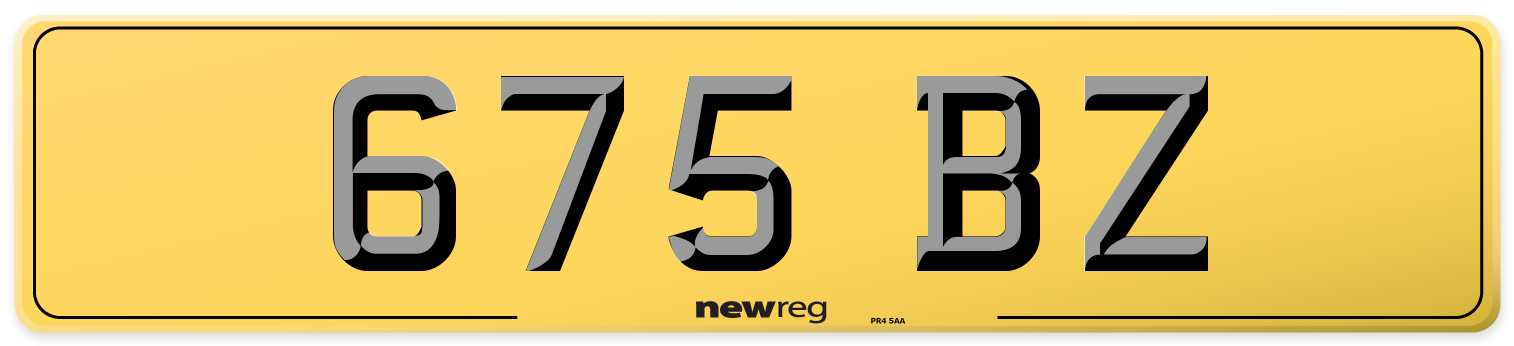 675 BZ Rear Number Plate