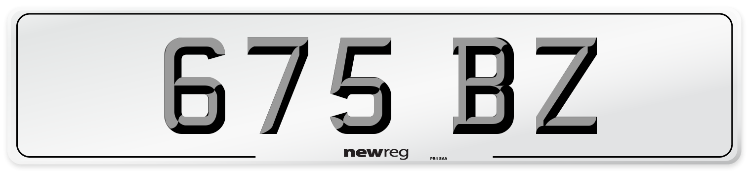 675 BZ Front Number Plate