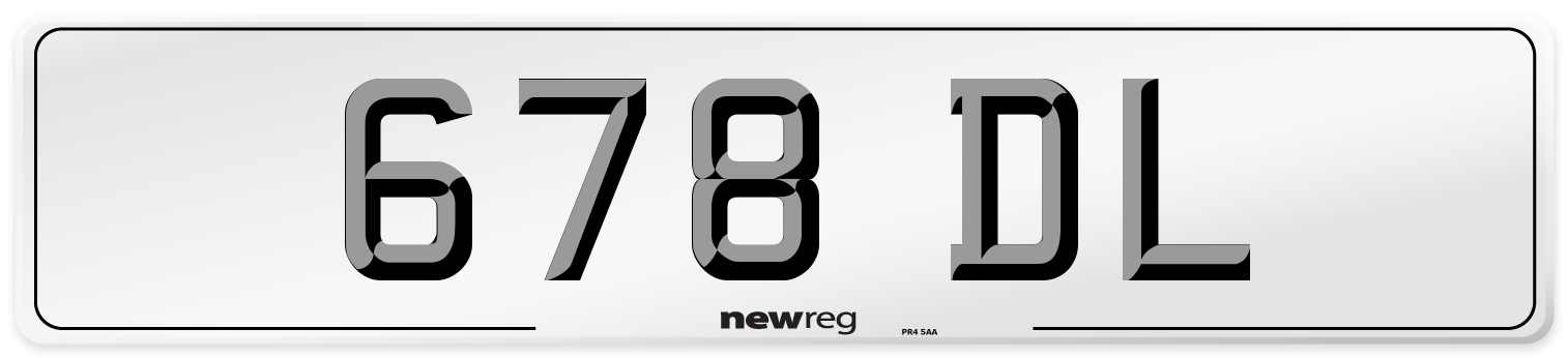 678 DL Front Number Plate