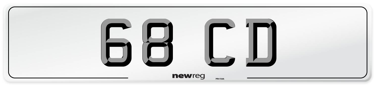 68 CD Front Number Plate