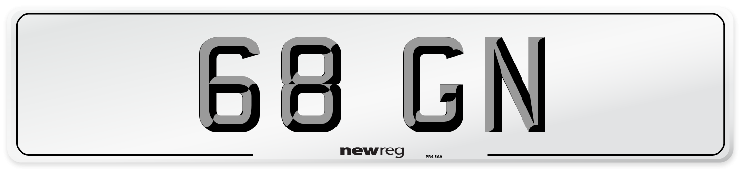 68 GN Front Number Plate