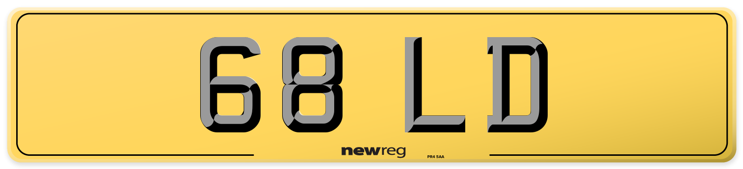 68 LD Rear Number Plate
