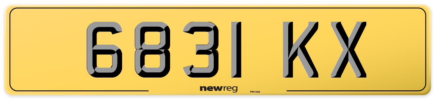 6831 KX Rear Number Plate