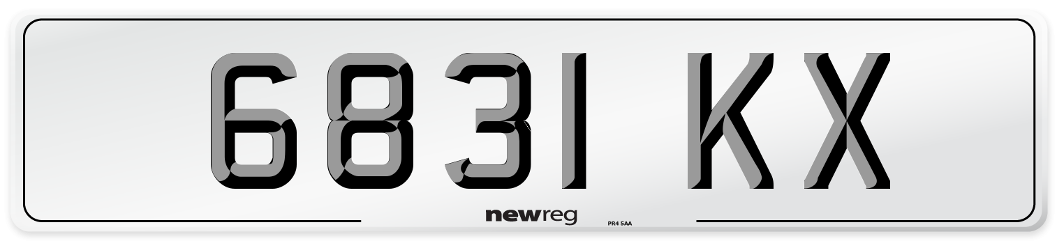 6831 KX Front Number Plate