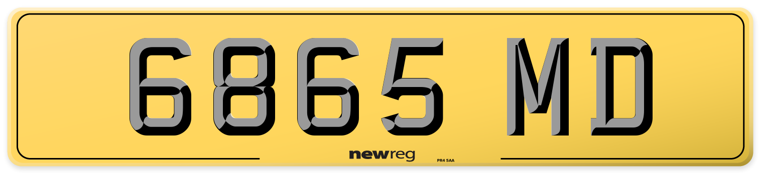 6865 MD Rear Number Plate