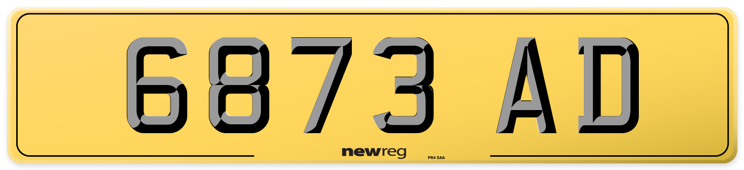6873 AD Rear Number Plate