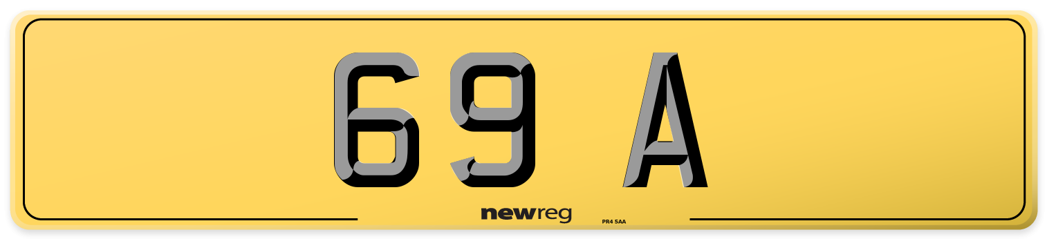 69 A Rear Number Plate