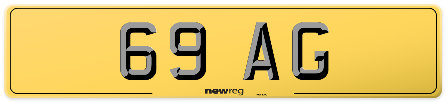 69 AG Rear Number Plate
