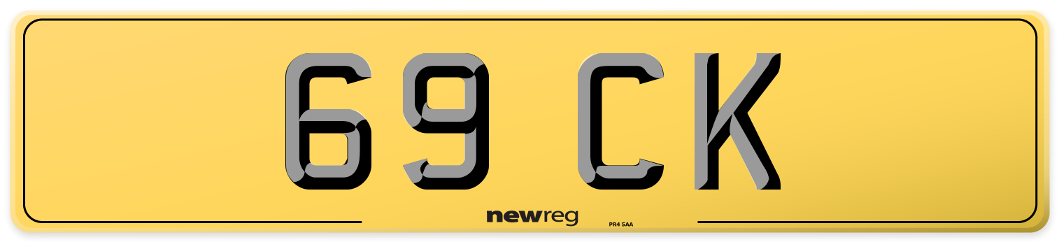 69 CK Rear Number Plate