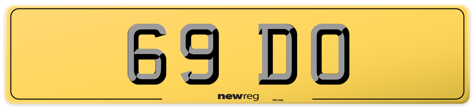 69 DO Rear Number Plate