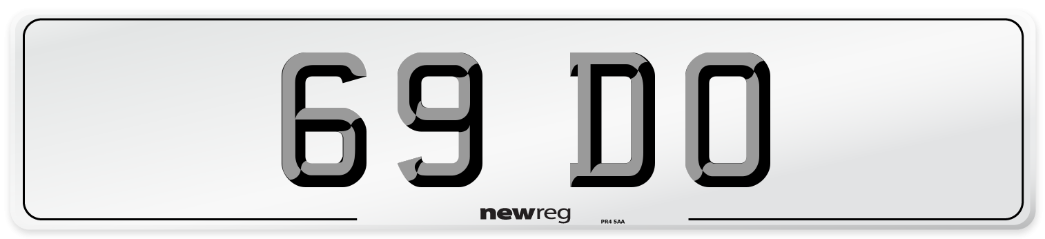 69 DO Front Number Plate