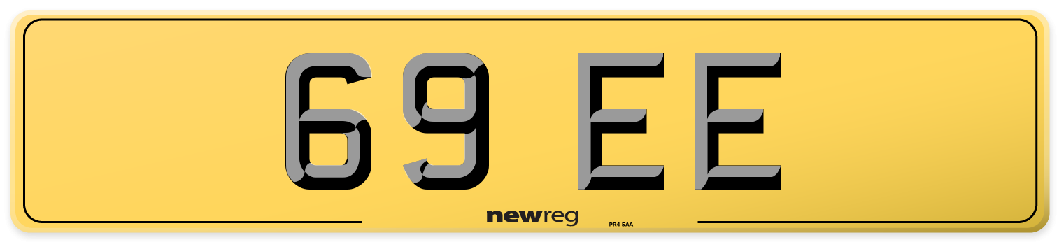 69 EE Rear Number Plate