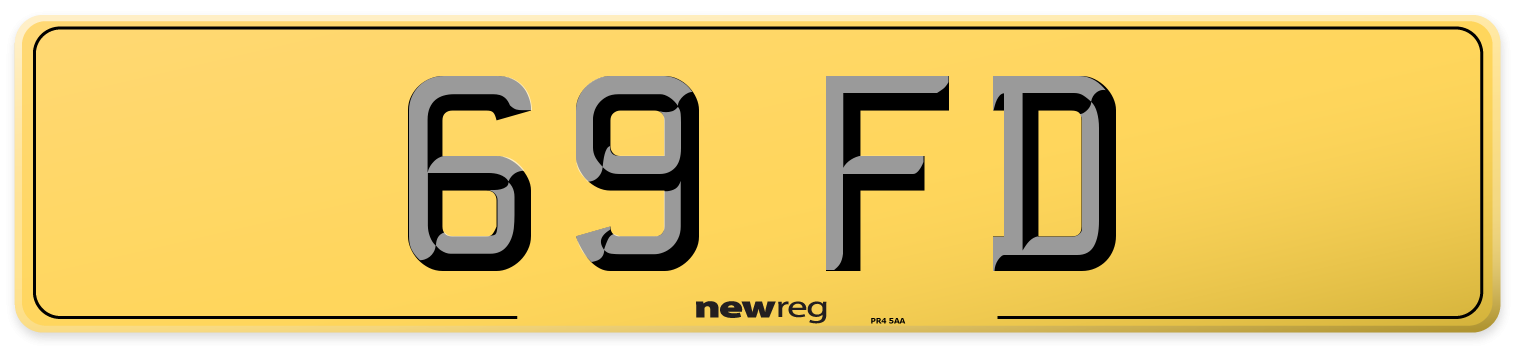 69 FD Rear Number Plate