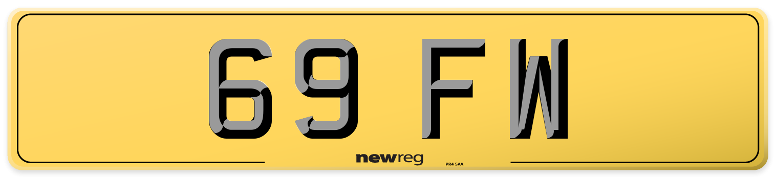 69 FW Rear Number Plate