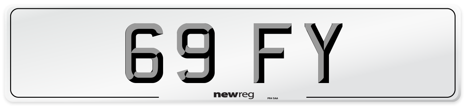 69 FY Front Number Plate