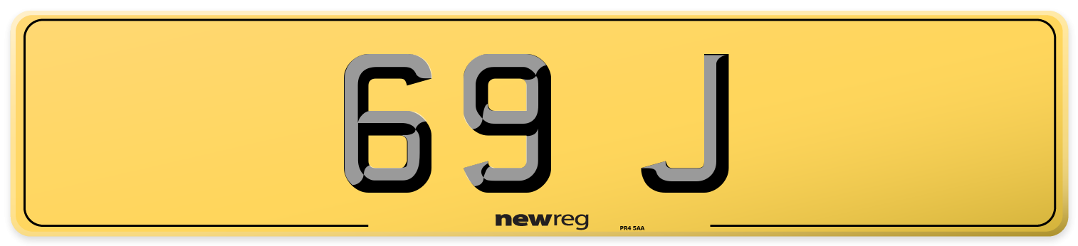 69 J Rear Number Plate