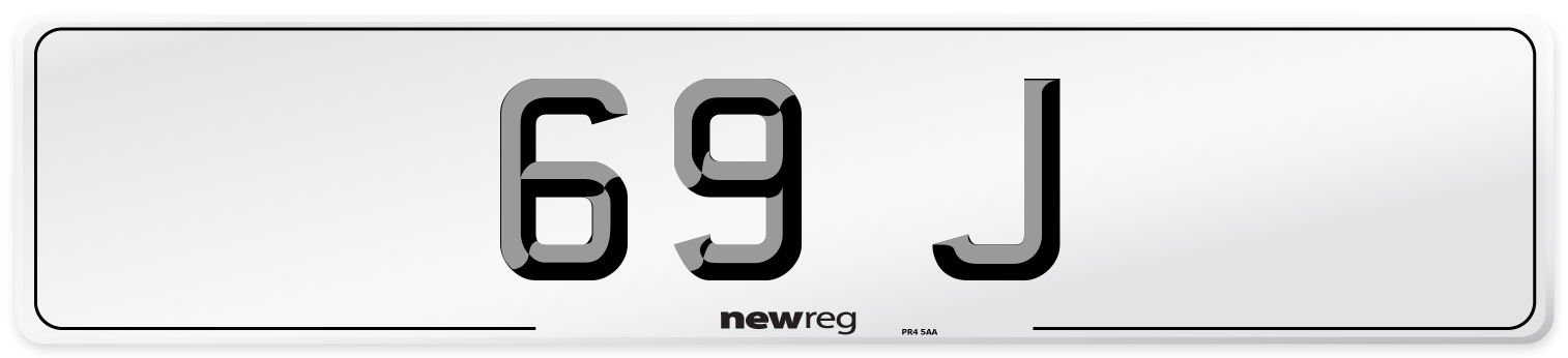 69 J Front Number Plate