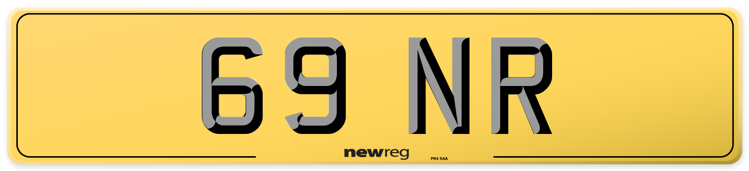 69 NR Rear Number Plate