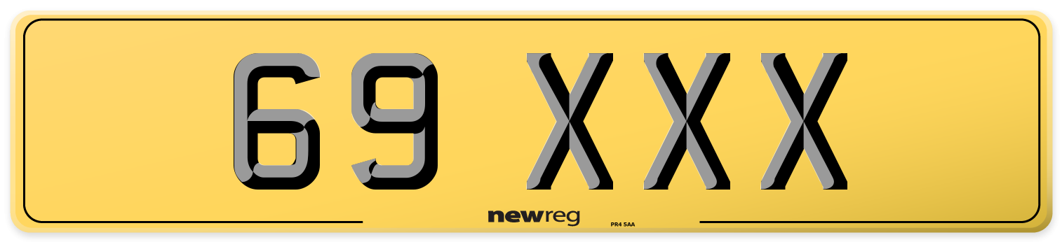 69 XXX Rear Number Plate