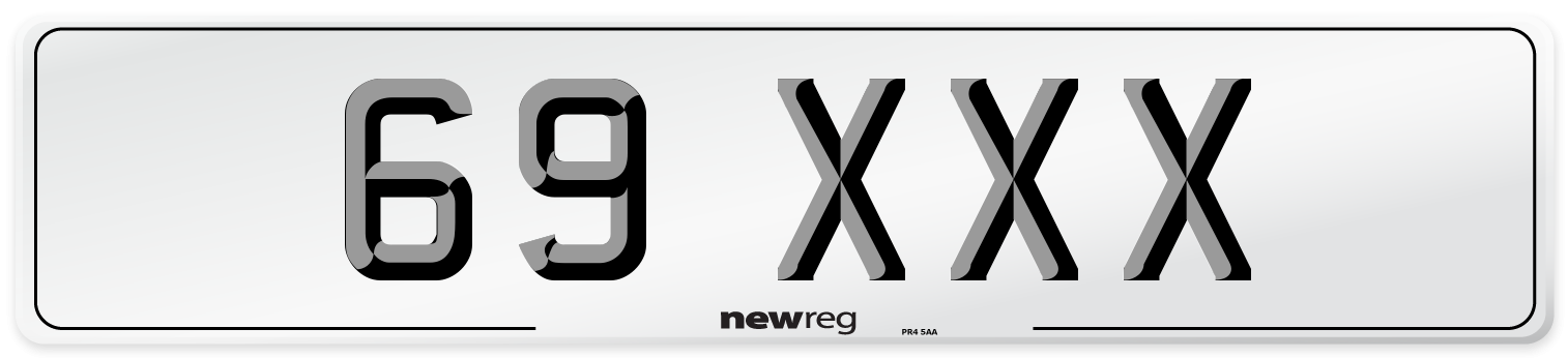 69 XXX Front Number Plate