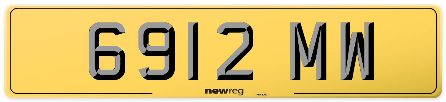 6912 MW Rear Number Plate