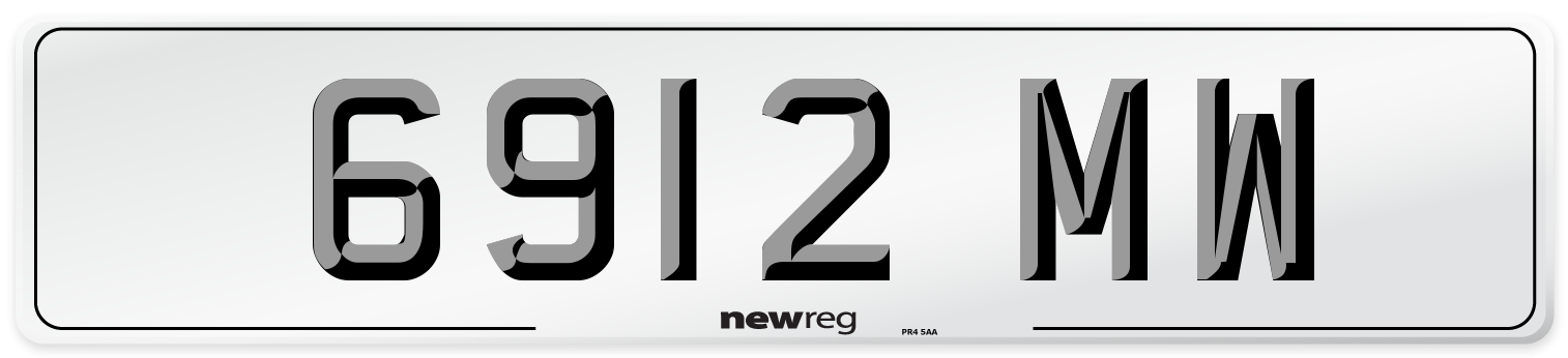 6912 MW Front Number Plate