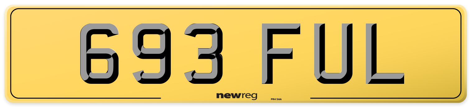 693 FUL Rear Number Plate