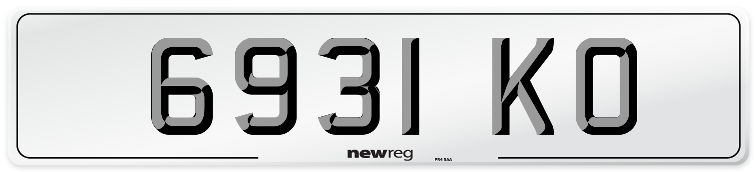 6931 KO Front Number Plate