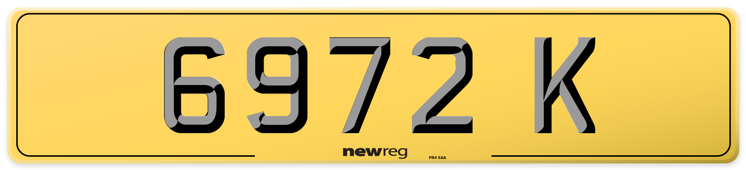 6972 K Rear Number Plate
