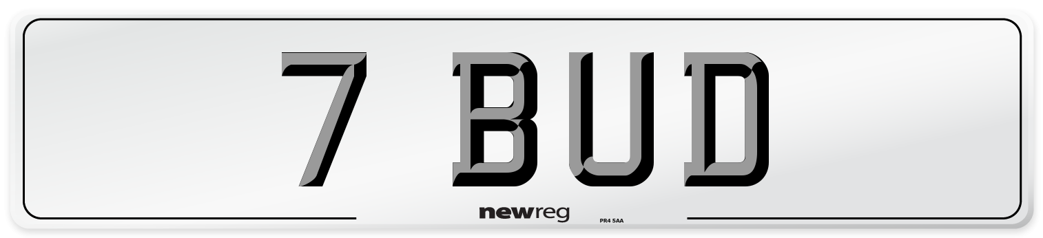 7 BUD Front Number Plate