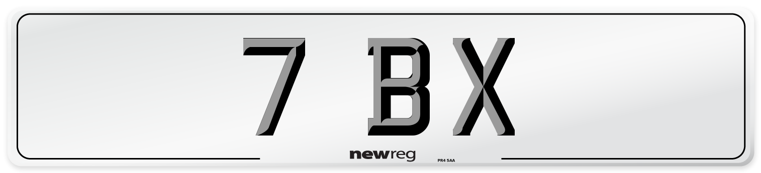 7 BX Front Number Plate