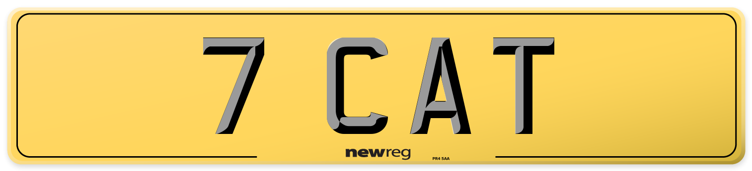 7 CAT Rear Number Plate