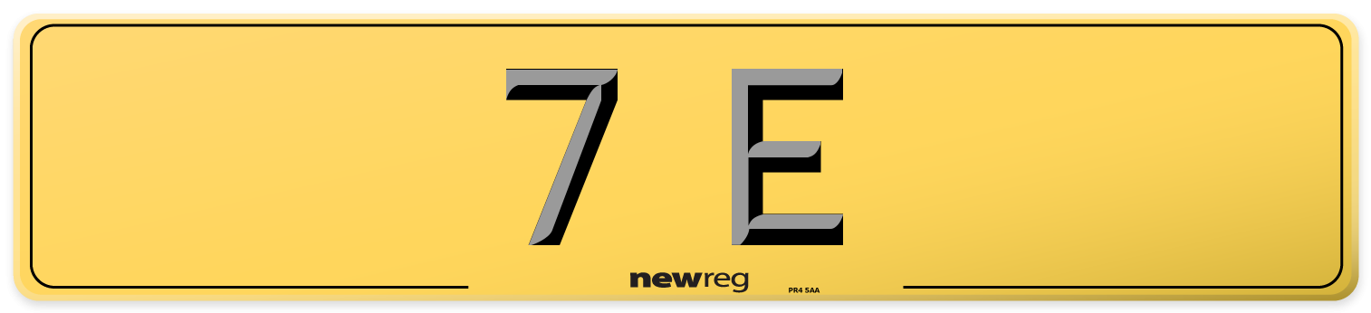 7 E Rear Number Plate