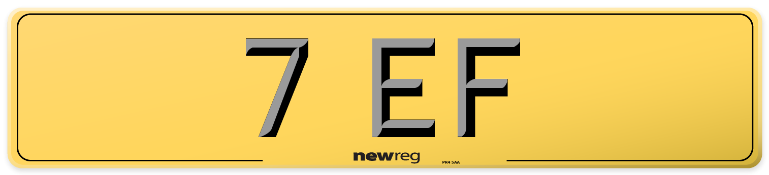 7 EF Rear Number Plate