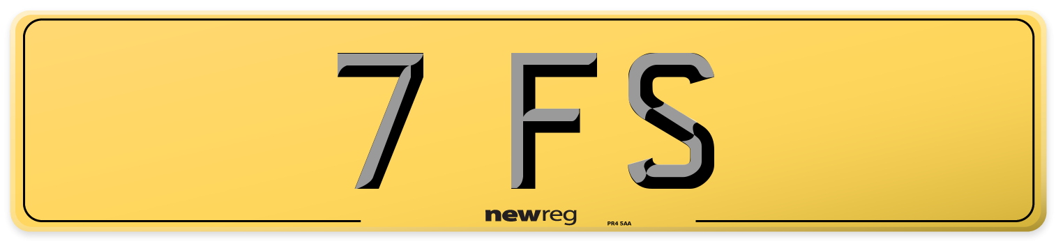 7 FS Rear Number Plate
