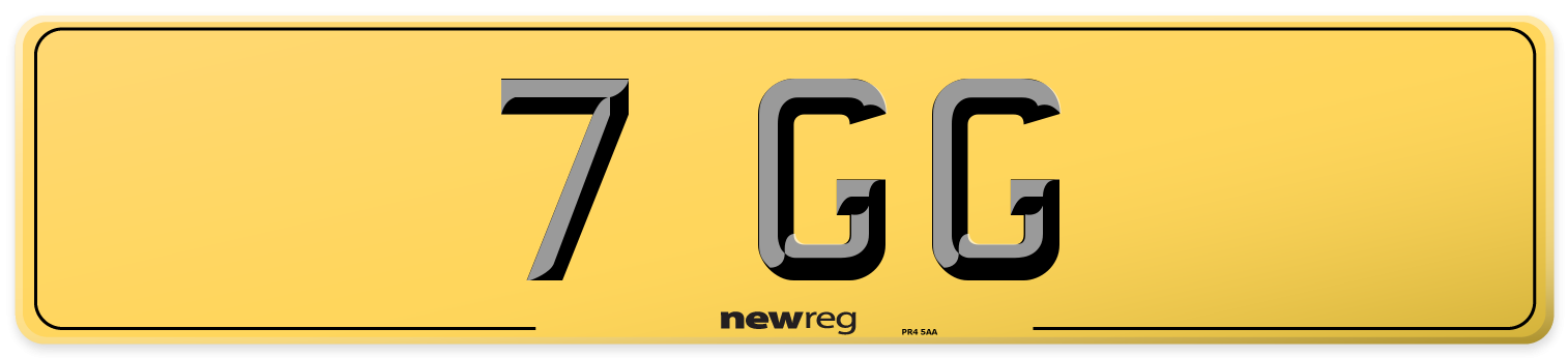 7 GG Rear Number Plate