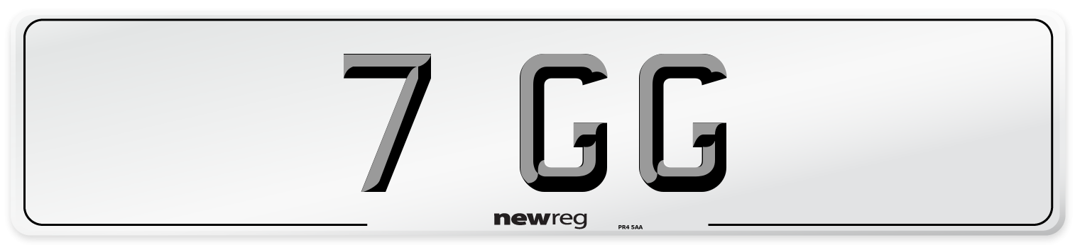 7 GG Front Number Plate